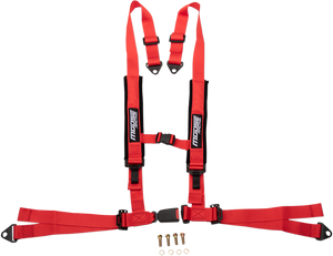 Seat Harness - 4 Point - 2x2 - Red - Lutzka's Garage