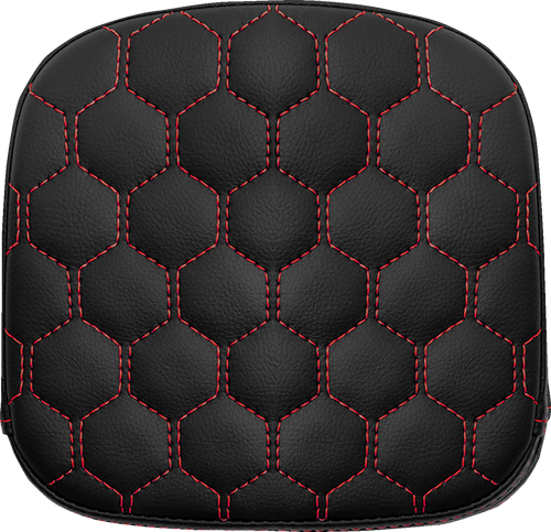 Sissy Bar Pad - Honeycomb - Red Stitching