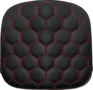 Sissy Bar Pad - Honeycomb - Red Stitching