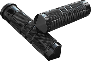 Grips - Knurled - Diamond - TBW - Black - Lutzka's Garage