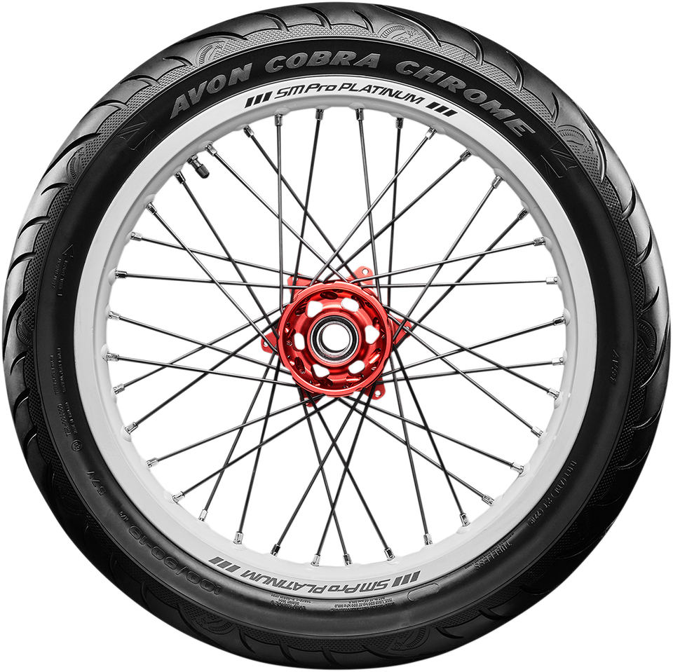 Tire - Cobra Chrome AV91 - Front - 100/90-19 - Wide Whitewall - 57V