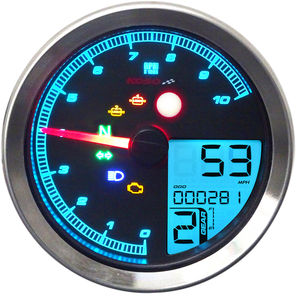 TNT-04 Multi-Function Meter - Silver Bezel - 3.30" Diameter x 2.19" D