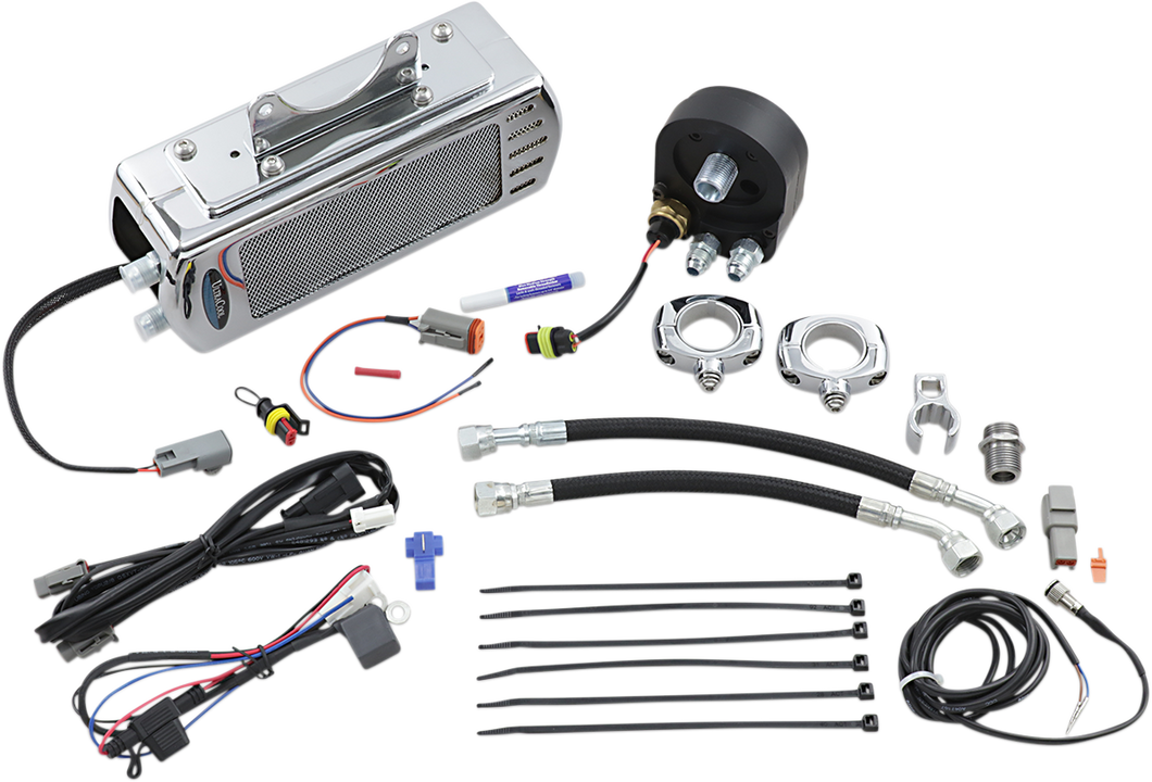 Side Mount Oil Cooler Kit - Chrome - Touring - Lutzka's Garage