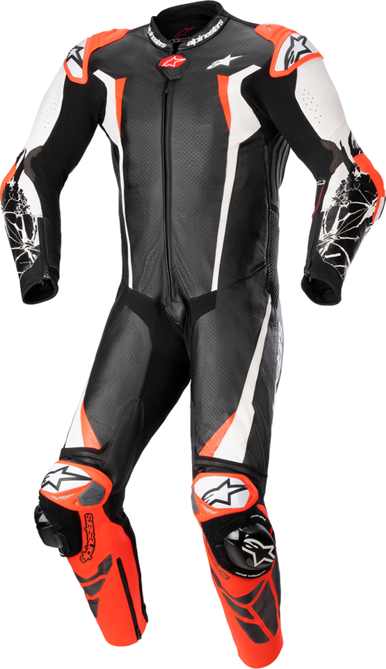 Racing Absolute v2 Leather Suit - Black/White/Red - US 38 / EU 48 - Lutzka's Garage