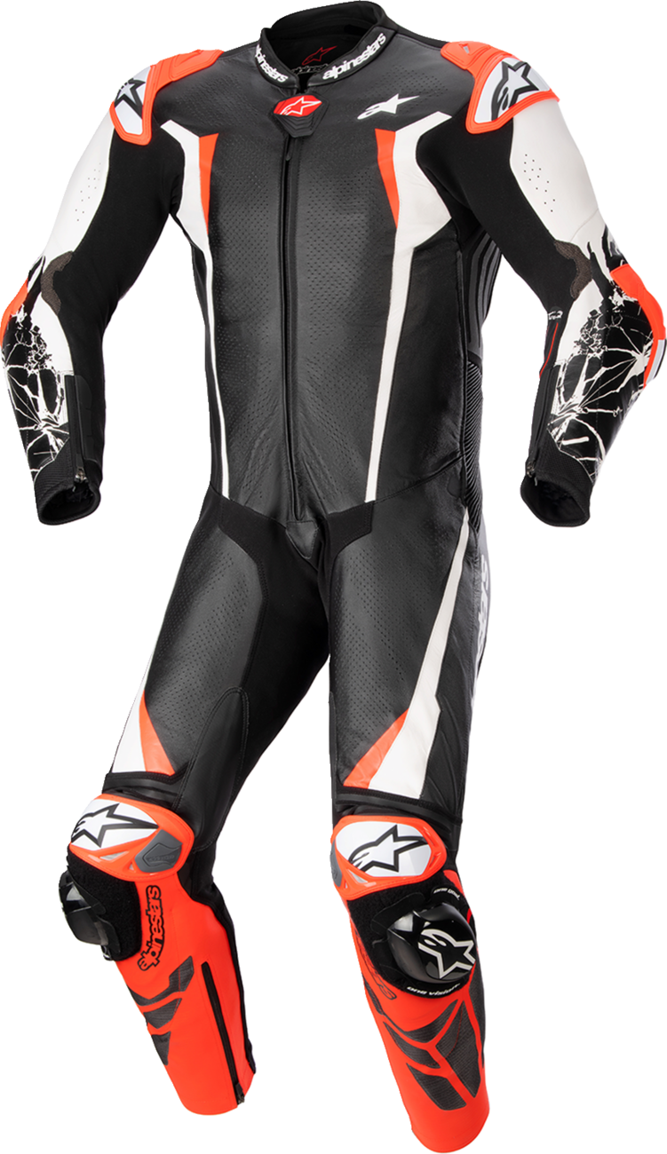 Racing Absolute v2 Leather Suit - Black/White/Red - US 38 / EU 48 - Lutzka's Garage