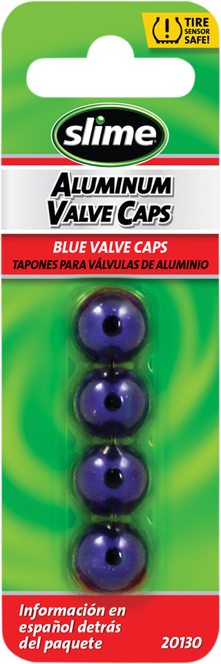 Valve Stem Caps - Blue - 4 Pack - Lutzka's Garage