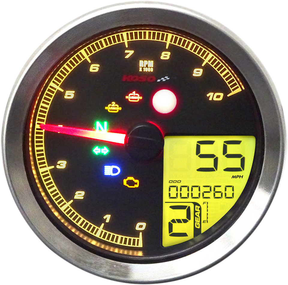 TNT-04 Multi-Function Meter - Silver Bezel - 3.30" Diameter x 2.19" D