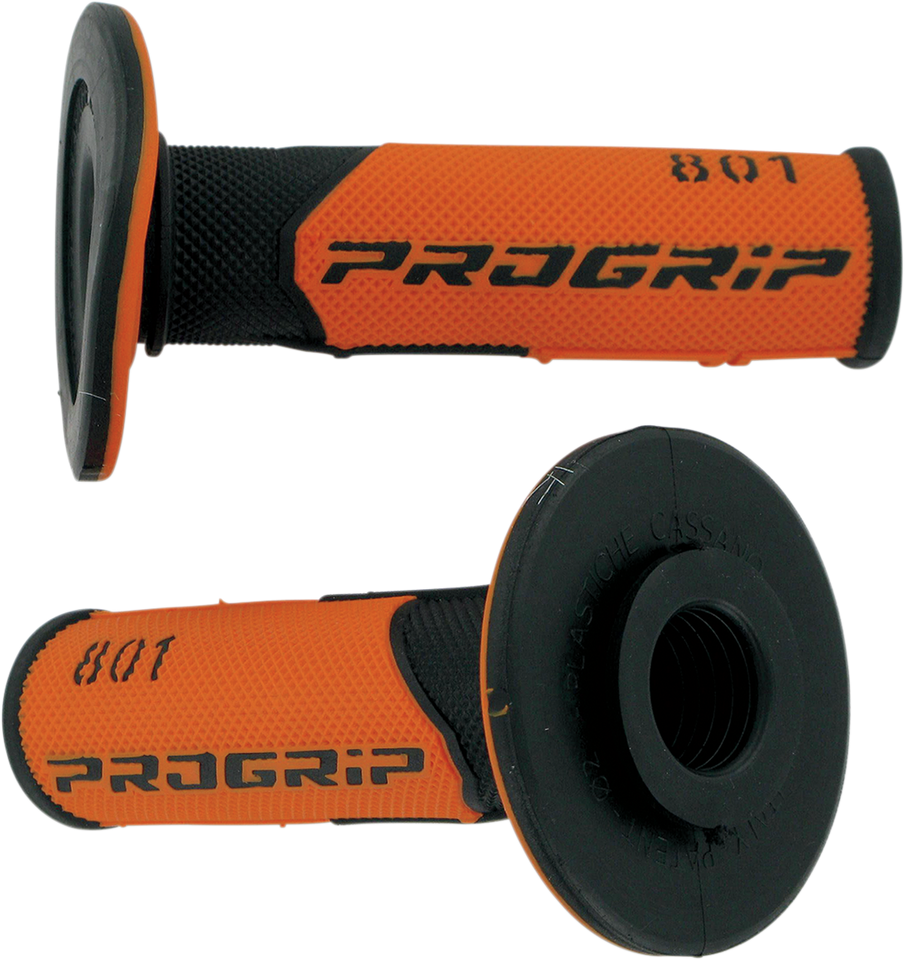 801 Hybrid Duo-Density Cross Grips - Black/Orange - Lutzka's Garage