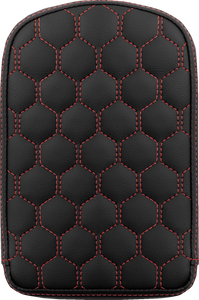 Road Sofa Sissy Bar Pad - Honeycomb - Red Stitching