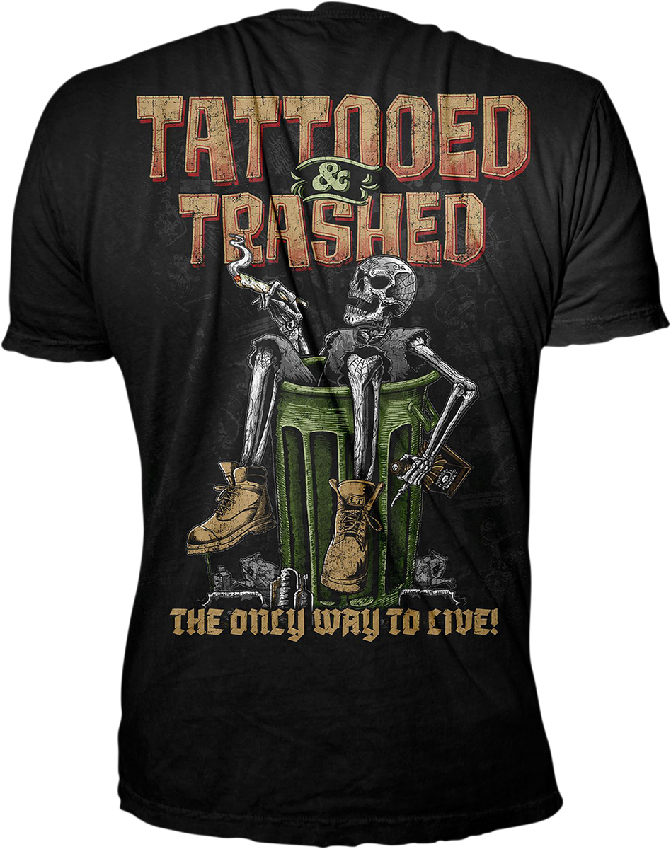 Tattooed & Trashed T-Shirt - Black - Medium - Lutzka's Garage