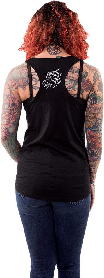 Womens Dark Widow Razor Back Tank Top - Black - 1XL - Lutzka's Garage