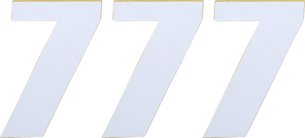 Race Number 7 - White - 4.5