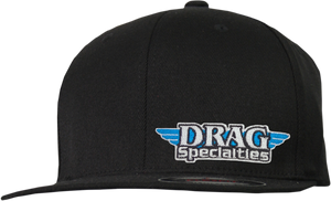 Drag Specialties Flat Bill Hat - Black - Lutzka's Garage