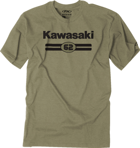 Kawasaki Sixty Two T-Shirt - Heather Olive - Medium - Lutzka's Garage