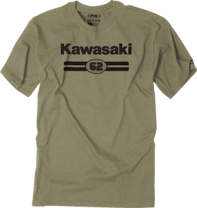 Kawasaki Sixty Two T-Shirt - Heather Olive - Medium - Lutzka's Garage