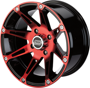 Wheel - 387X - Rear - Anodized Red/Black - 12x8 - 4/110 - 4+4