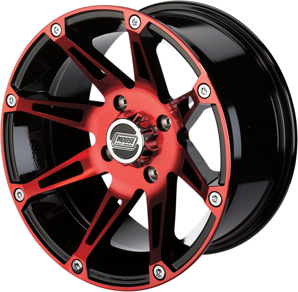 Wheel - 387X - Rear - Anodized Red/Black - 12x8 - 4/110 - 4+4