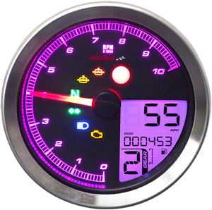 TNT-04 Multi-Function Meter - Silver Bezel - 3.30" Diameter x 2.19" D