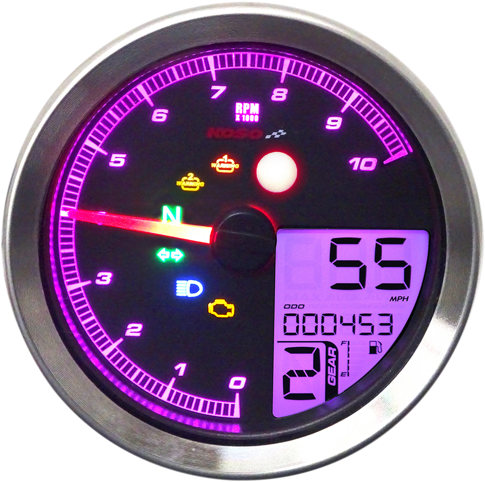 TNT-04 Multi-Function Meter - Silver Bezel - 3.30" Diameter x 2.19" D