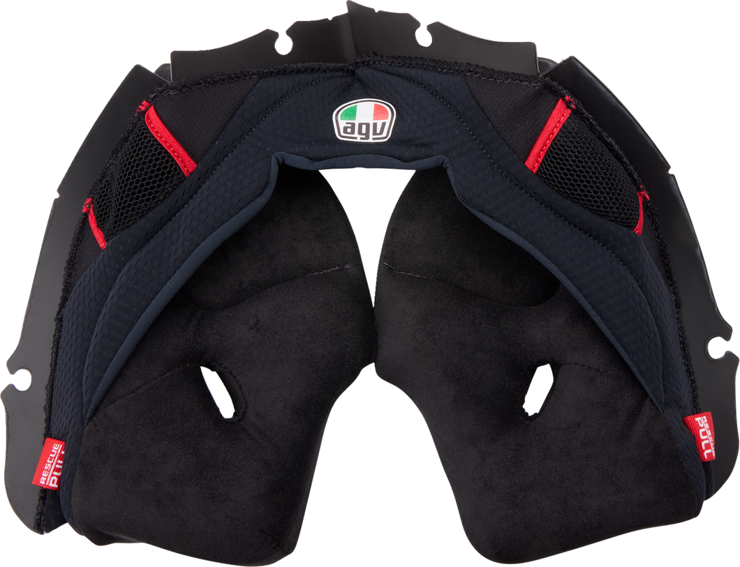 Pista GP RR Cheek Pads - Black/Red - MS - Lutzka's Garage