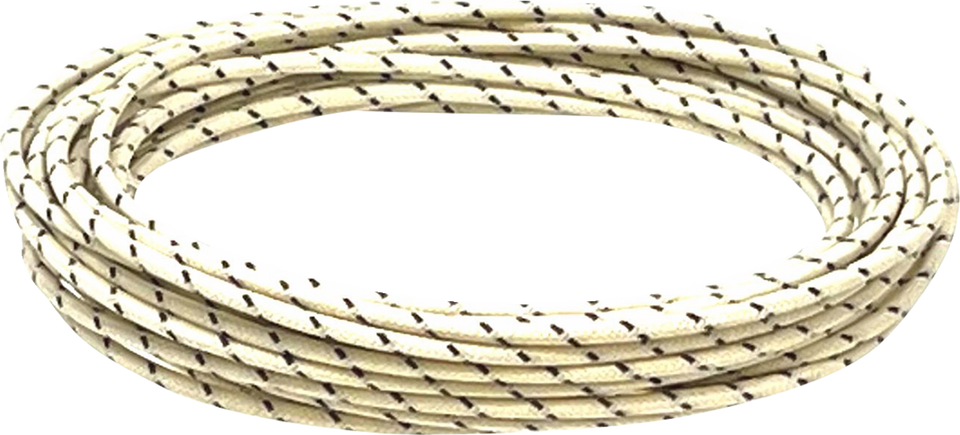 25 Cloth-Braided Wire Spool - 16 Gauge - White/Black - Lutzka's Garage