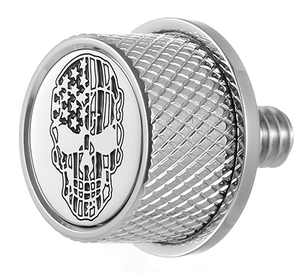 Seat Mounting Knob - Stainless Steel - Skull - Contrast Cut - Lutzka's Garage