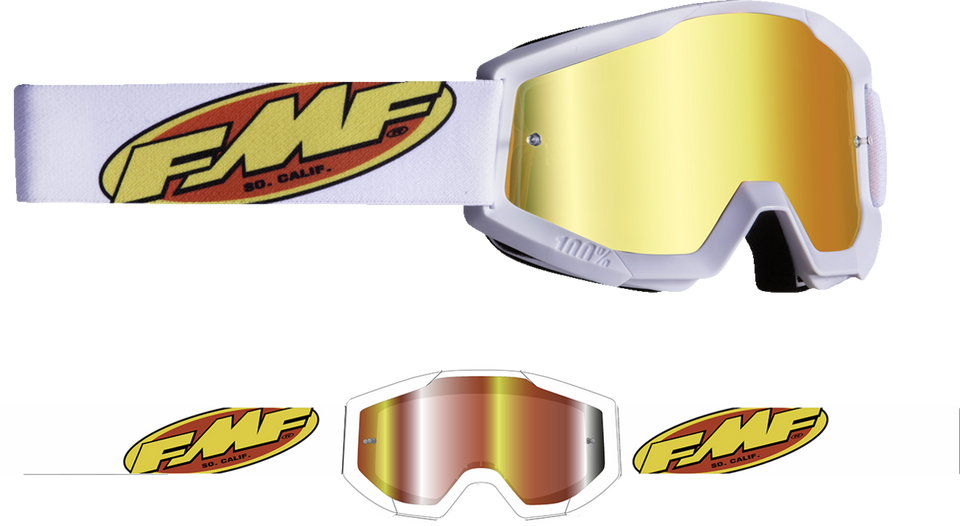 Youth PowerCore Goggles - Core - White - Red Mirror - Lutzka's Garage