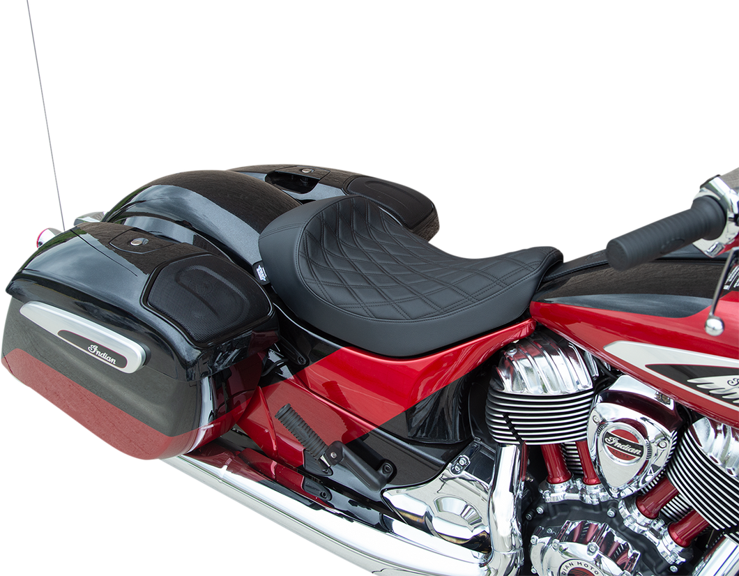 Solo Seat - Double Diamond - Black Stitching - Indian 14-22