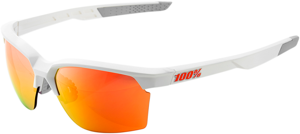 Sportcoupe Sunglasses - White - Red Mirror - Lutzka's Garage
