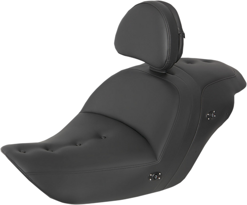 Heated Roadsofa™ Pillow Top Seat - With Backrest - Black - Lutzka's Garage