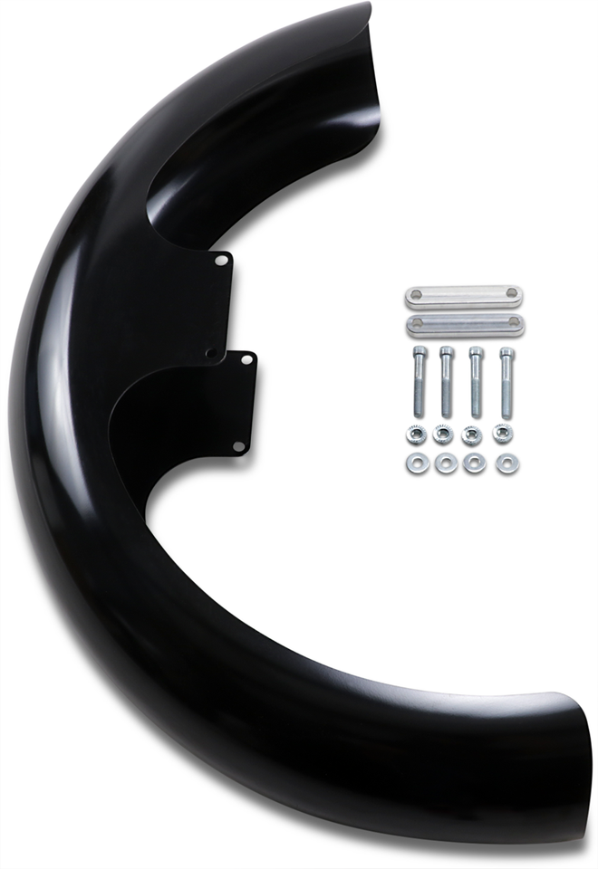 Wrapper Front Fender Kit - Black - Steel - 21" -  FLH - Lutzka's Garage