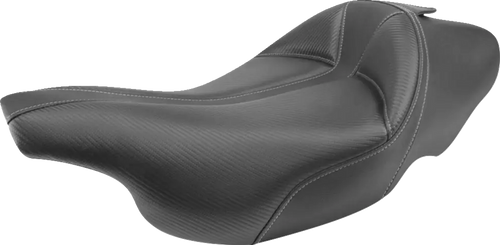 Dominator Solo Seat - Extended Reach - Stitched - Black w/ Gray Stitching - FLHT/FLTR 97-07