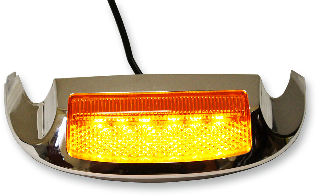 Led Front Fender Tip - Amber LED/Amber Lens - Chrome - Lutzka's Garage