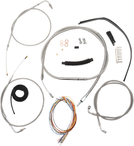 Handlebar Cable/Brake Line Kit - Complete - 15" - 17" Ape Hanger Handlebars - Stainless