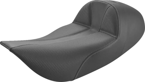 Dominator Solo Seat - Extended Reach - Stitched - Black w/ Gray Stitching - FLHR/FLHX 97-07