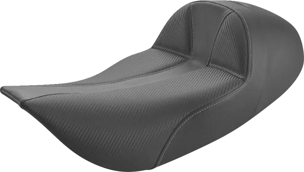 Dominator Solo Seat - Extended Reach - Stitched - Black w/ Gray Stitching - FLHR/FLHX 97-07