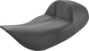 Dominator Solo Seat - Extended Reach - Stitched - Black w/ Gray Stitching - FLHR/FLHX 97-07