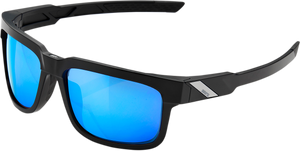 Type-S Sunglasses - Black - Blue Mirror - Lutzka's Garage