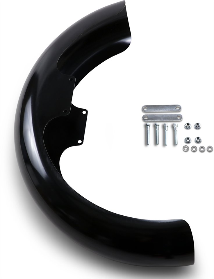 Wrapper Front Fender Kit - Black - Steel - 19" - FLH - Lutzka's Garage