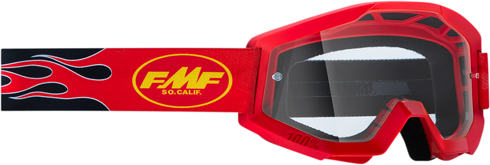 Youth PowerCore Goggles - Flame - Red - Clear - Lutzka's Garage