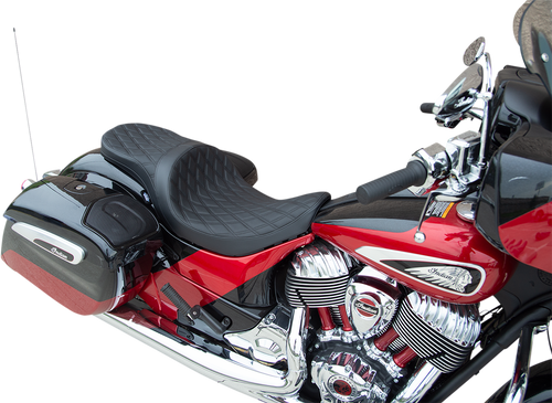 Low Profile Touring Seat - Double Diamond w/ Black Stitching - Indian 14-22