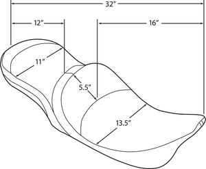 Low Touring Seat - Mild Stitched - Drivers Backrest - FL 99-07