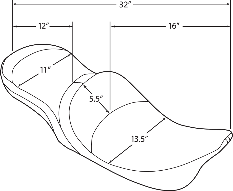 Low Touring Seat - Mild Stitched - Drivers Backrest - FL 99-07