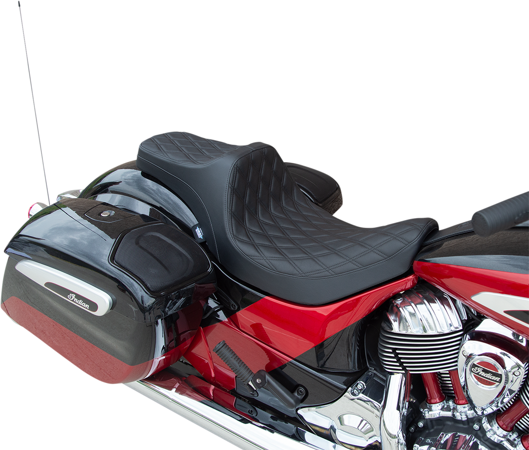 Predator III Seat - Double Diamond - Black Stitching - Vinyl - 14-22 Indian