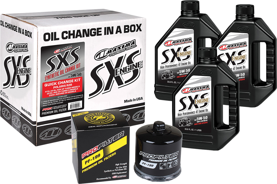 SXS Synthetic Oil Change Kit - Polaris Turbo - 5W-50