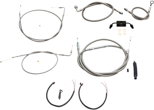 Handlebar Cable/Brake Line Kit - Complete - Mini Ape Hanger Handlebars - Stainless