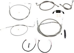 Handlebar Cable/Brake Line Kit - Complete - 15" - 17" Ape Hanger Handlebars - Stainless