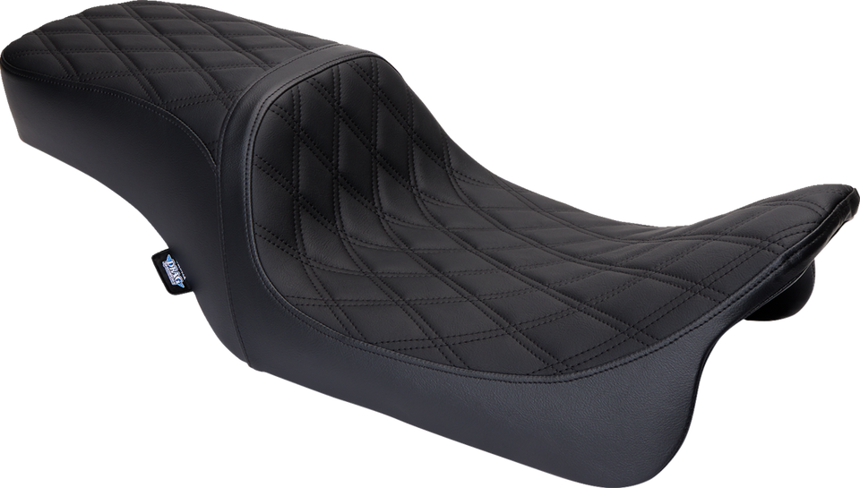 Predator 2Up Seat - Vinyl - Double Diamond Black Stitch - w/o Backrest - FLH 08-23