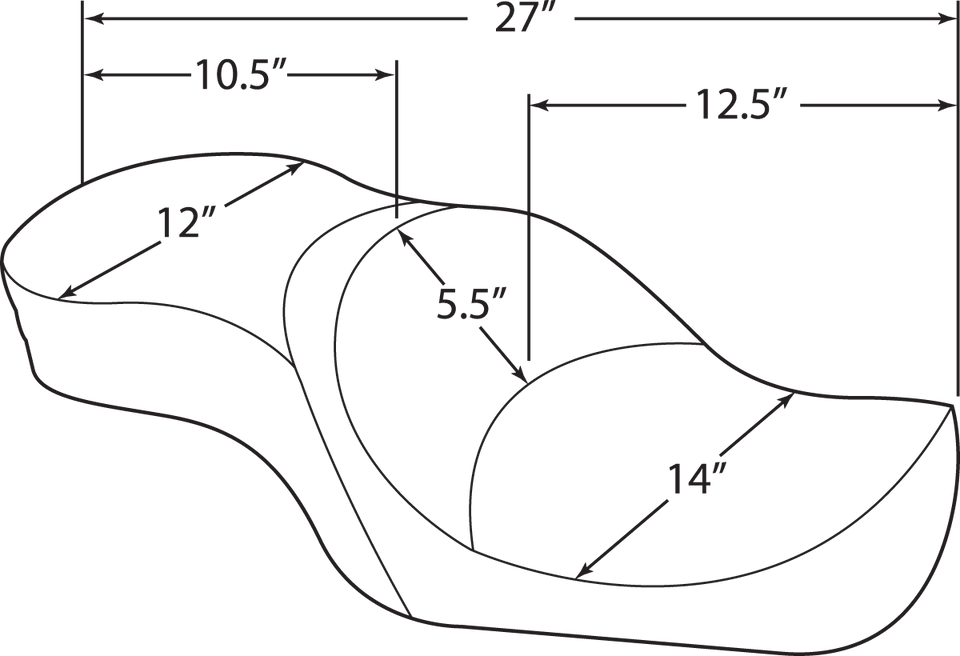 Low-Profile Touring Seat - Wide - Pillow - XL 04-22