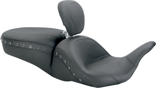 Lowdown Seat with Driver Backrest - Black Studded - Lutzka's Garage